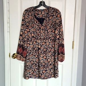 Earthy boho cottagecore botanical babydoll flowy dress top size 2 small